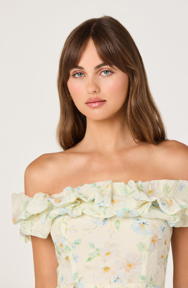 Alannah Off-Shoulder Floral Midi Dress Alannah Off-Shoulder Floral Midi Dress