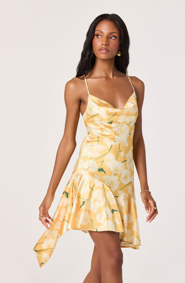 Paloma Cowl Neck Asymmetric Mini Dress - ASTR the Label Paloma Cowl Neck Asymmetric Mini Dress - ASTR the Label