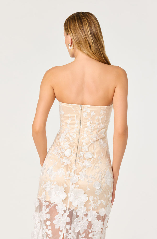 Tanisha Embroidered Floral Strapless Maxi Dress - ASTR the Label Tanisha Embroidered Floral Strapless Maxi Dress - ASTR the Label