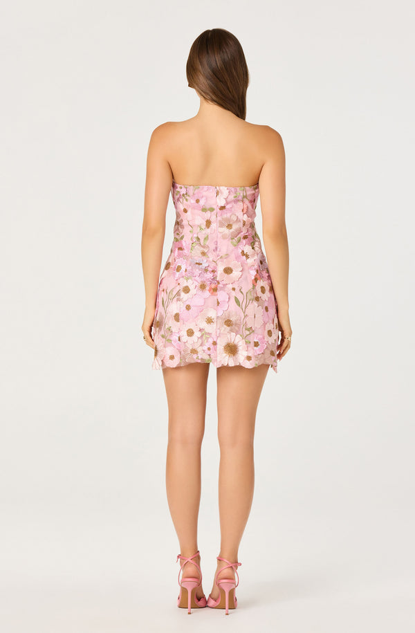 Julisa Embroidered Floral Strapless Mini Dress - ASTR the Label Julisa Embroidered Floral Strapless Mini Dress - ASTR the Label