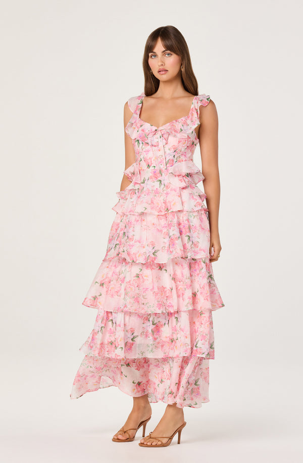 Adessa Floral Ruffle Tiered Maxi Dress - ASTR the Label