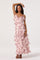 Sticky add to cart - Emiliana V-Neck Ruffle Satin Maxi Dress