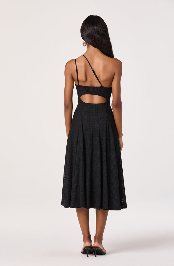 ASTR the Label | Nola One-Shoulder Knit Midi Dress in Black