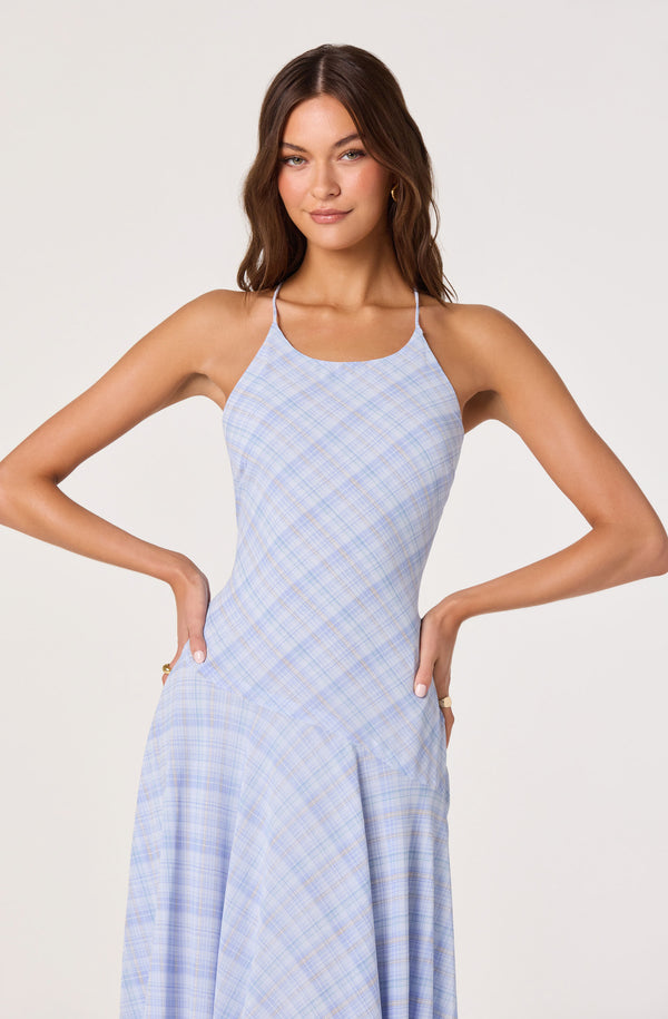 Ginny Plaid Halter Midi Dress - ASTR the Label Ginny Plaid Halter Midi Dress - ASTR the Label