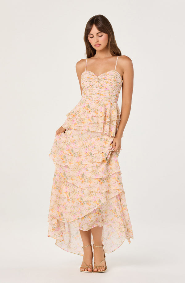 Coline Ruffle Chiffon Maxi Dress - ASTR the Label Coline Ruffle Chiffon Maxi Dress - ASTR the Label