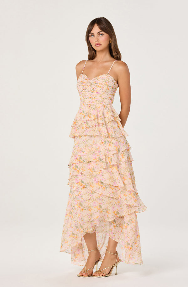 Women's ASTR the Label Coline Maxi Dress Small Pink Orange Floral Women's ASTR the Label Coline Maxi Dress Small Pink Orange Floral
