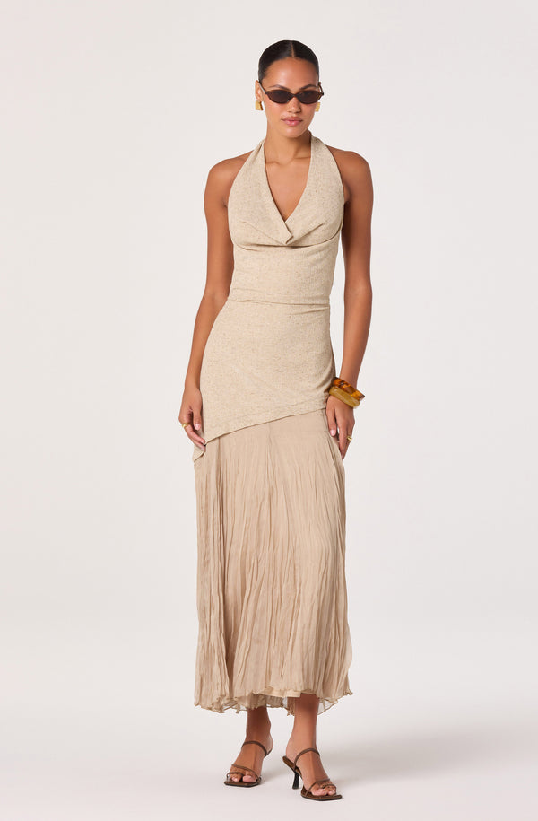 Astr the Label Women's Halter Neck Dress - Natural - Size M Astr the Label Women's Halter Neck Dress - Natural - Size M