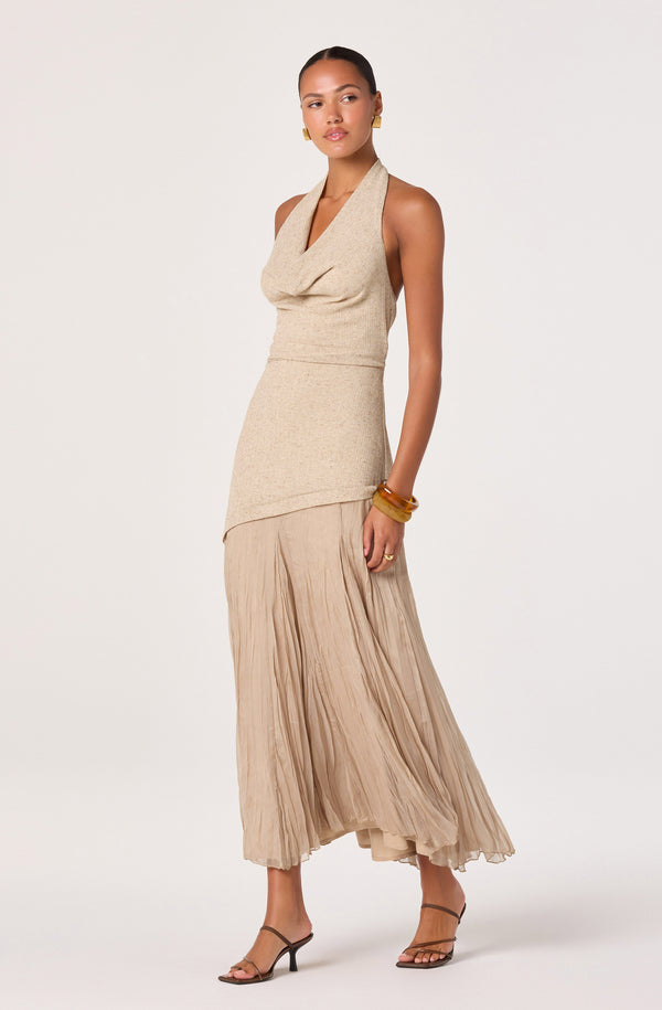 Astr the Label Women's Halter Neck Dress - Natural - Size M Astr the Label Women's Halter Neck Dress - Natural - Size M