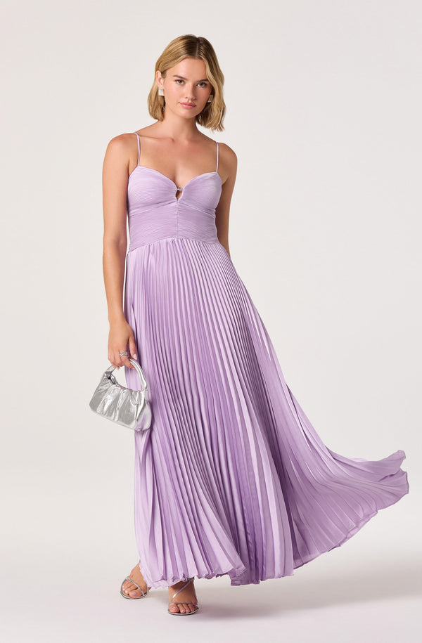Alaia Satin Plissé Maxi Dress