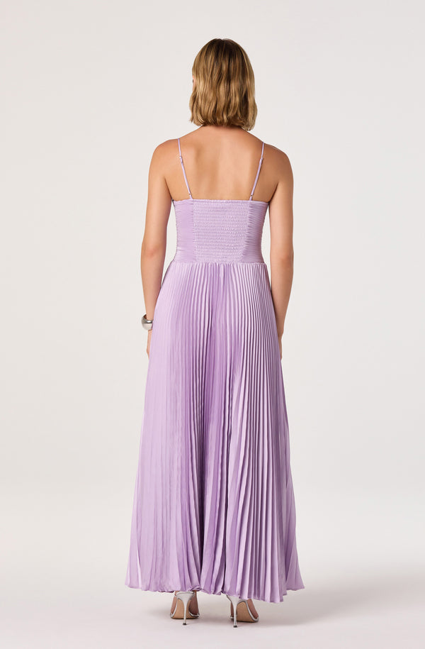 Alaia Satin Pliss Maxi Dress - ASTR the Label Alaia Satin Pliss Maxi Dress - ASTR the Label