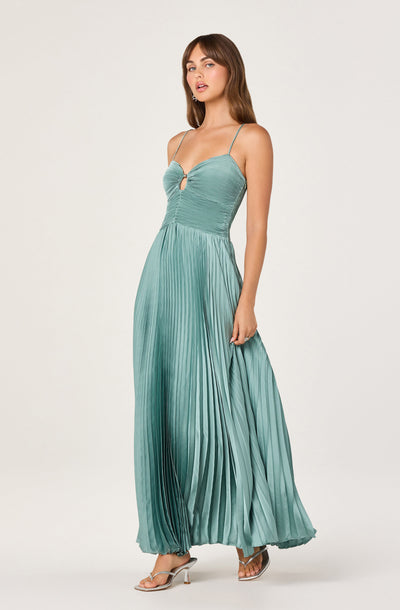Alaia Satin Plissé Maxi Dress