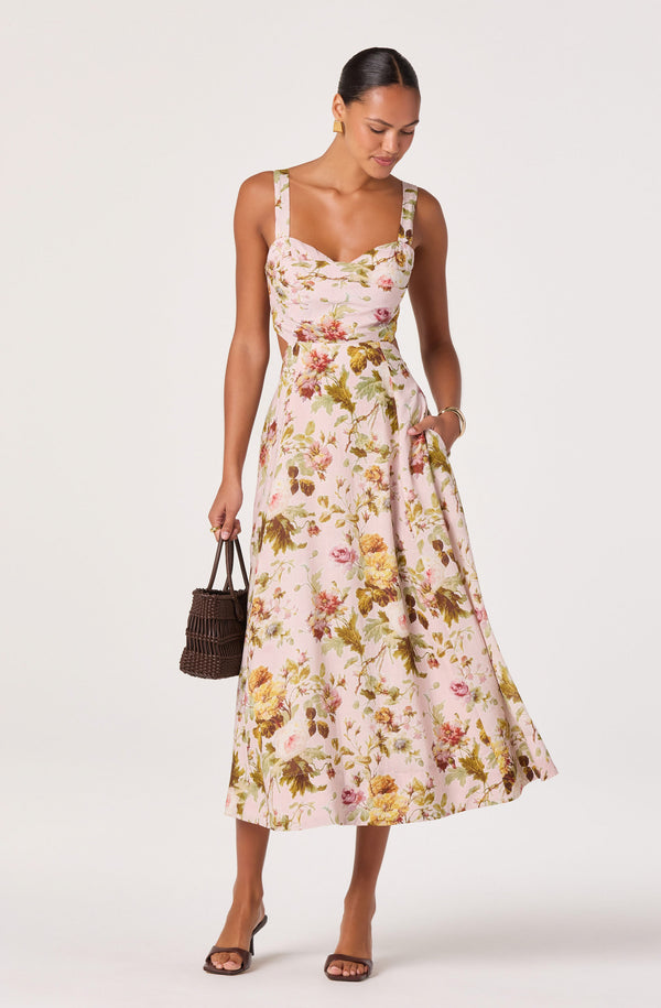 knee length dresses for ladies Ciana Linen Midi Dress