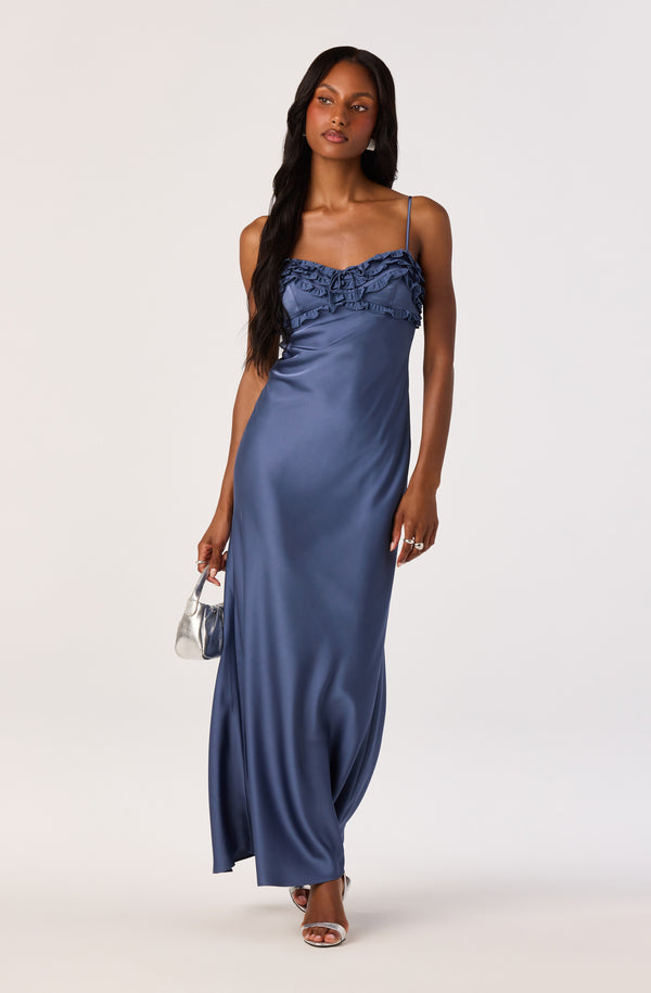 blue slip for under dress Jade Bow-Detail Satin Maxi day or all Product:Coffee Mug Shona Joy - La SALE JENPAT