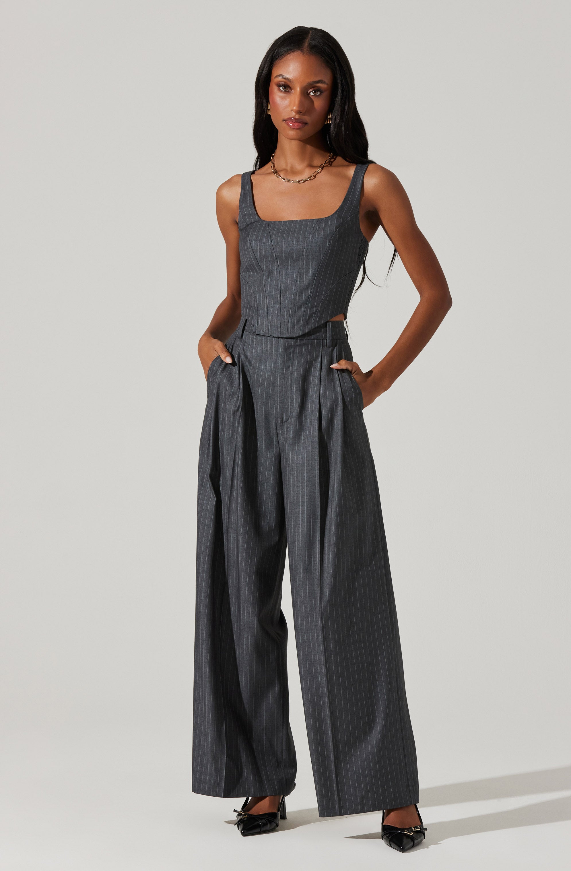 Milani Pinstripe Wide Leg Pants– ASTR the Label