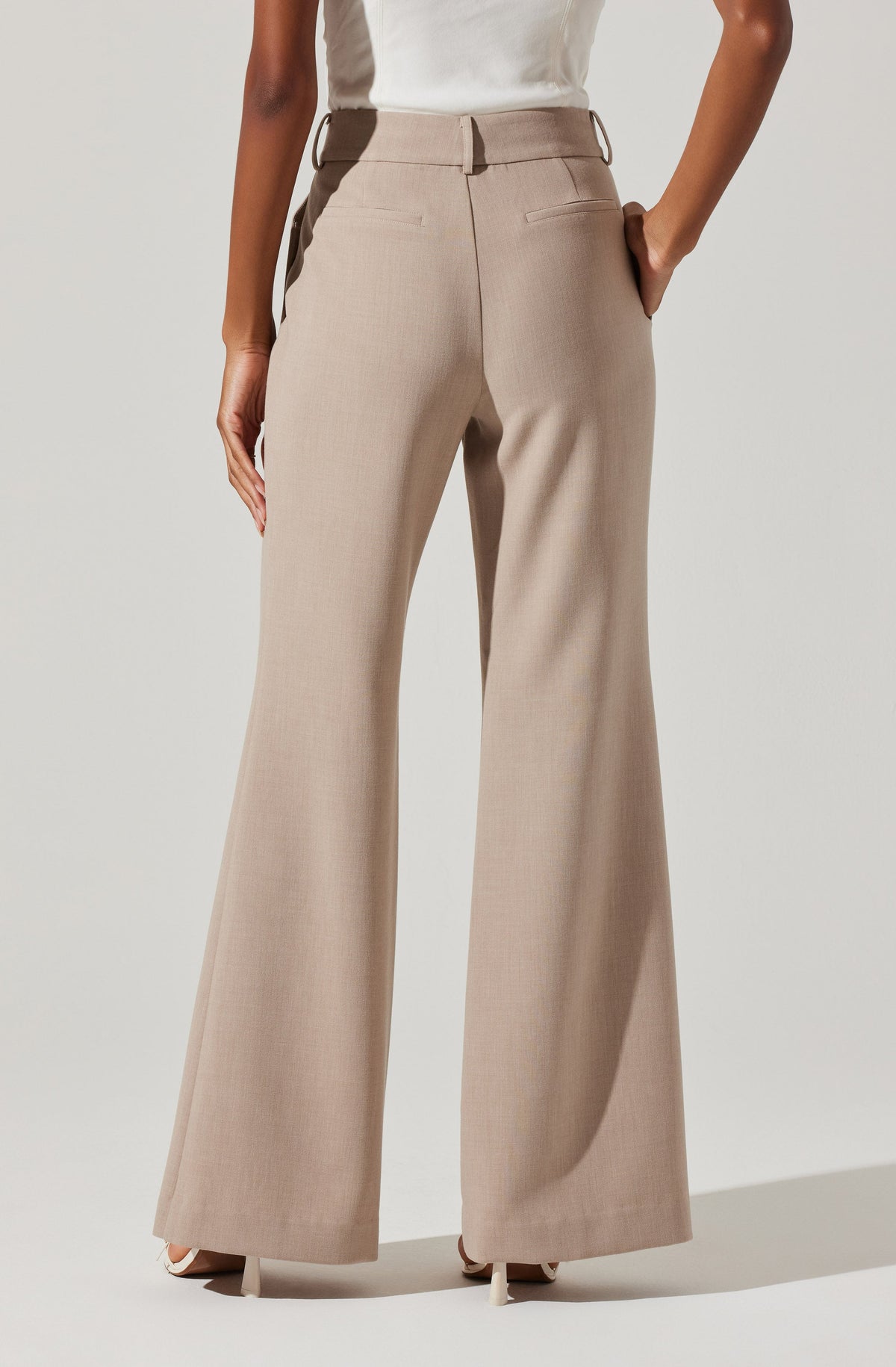 Chaser High Waisted Flare Pants - Taupe / XS