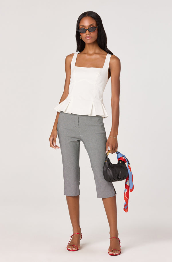 Cardin Houndstooth High-Rise Capri Pants - ASTR the Label