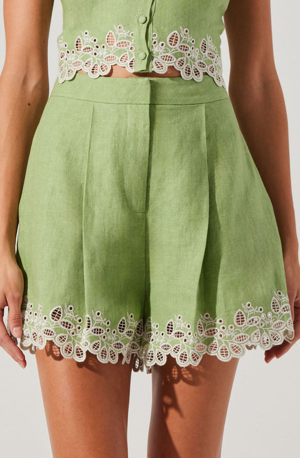 Kiya Linen Embroidered Shorts Kiya Linen Embroidered Shorts
