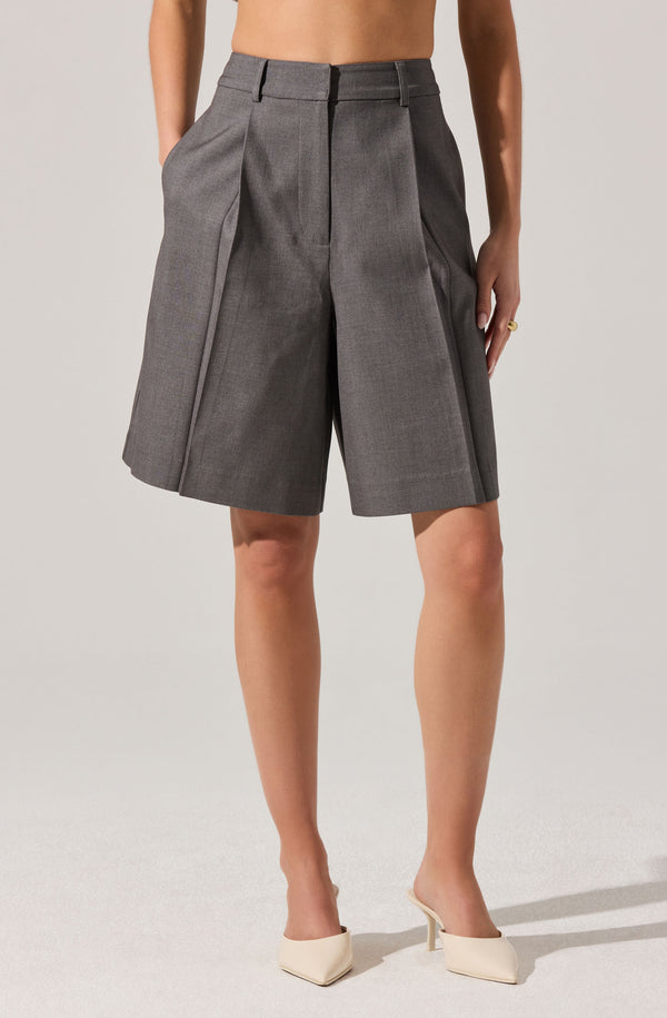 Quillie Pleated Tailored Bermuda Shorts - ASTR the Label Quillie Pleated Tailored Bermuda Shorts - ASTR the Label