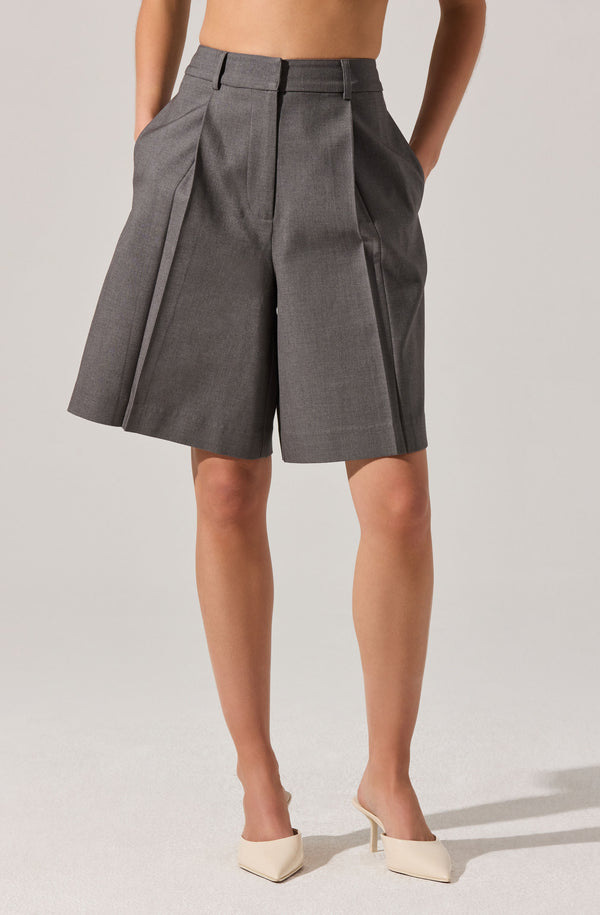 Quillie Pleated Tailored Bermuda Shorts - ASTR the Label