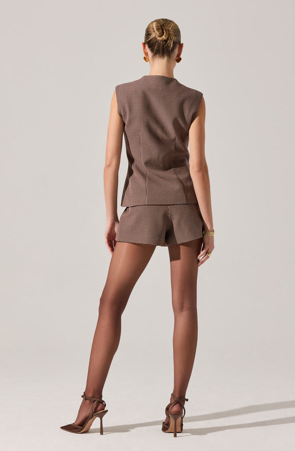 high waisted dress shorts Shona Joy Alto Pinstripe Flared Linen Short main image 1
