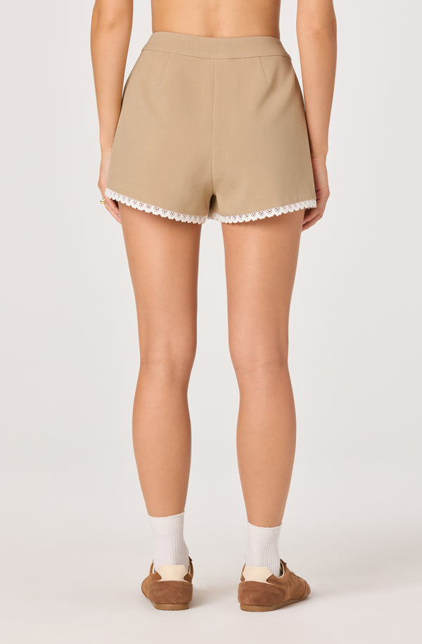 Kya Crochet Trim High-Rise Shorts - ASTR the Label
