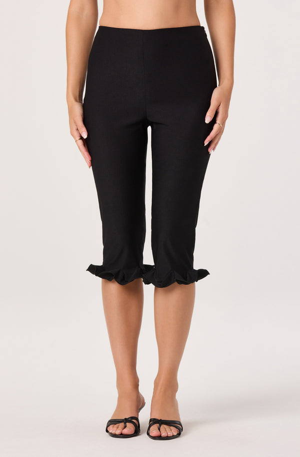 womens black dress capris ASTR the Label | Amalie Ruffle Hem Capri Pants in hang to dry SHEIN Dress Women XS size-8-5 Size:8.5