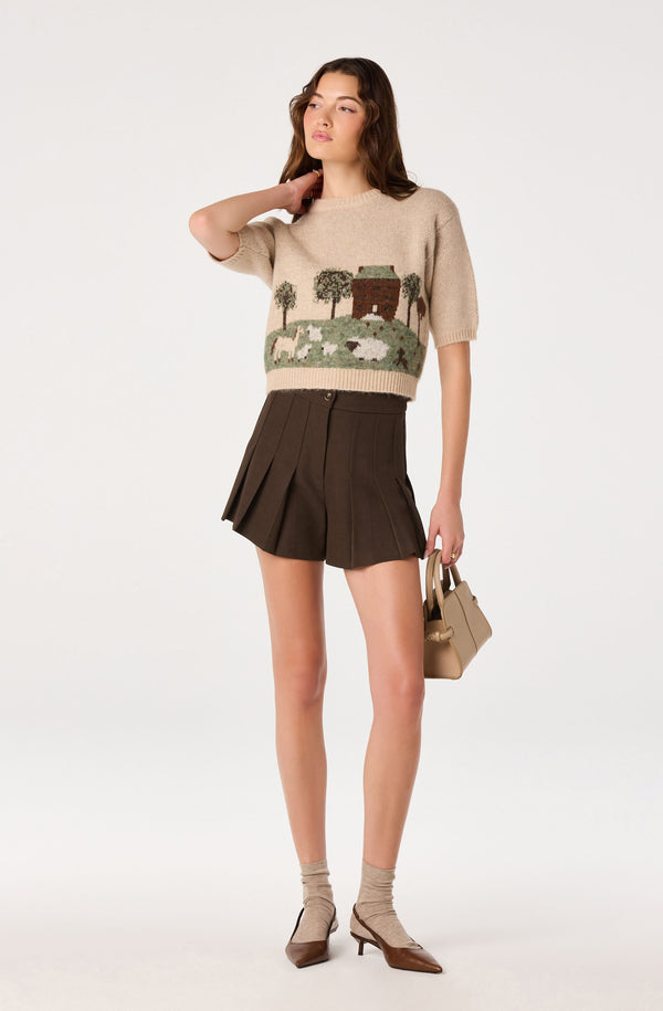 Paola Pleated Mini Shorts - ASTR the Label