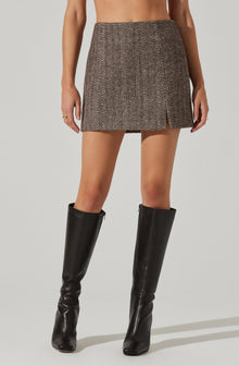 【PORTERNA】Latin cutting short skirt Covina Herringbone Mini Skirt– ASTR the Label