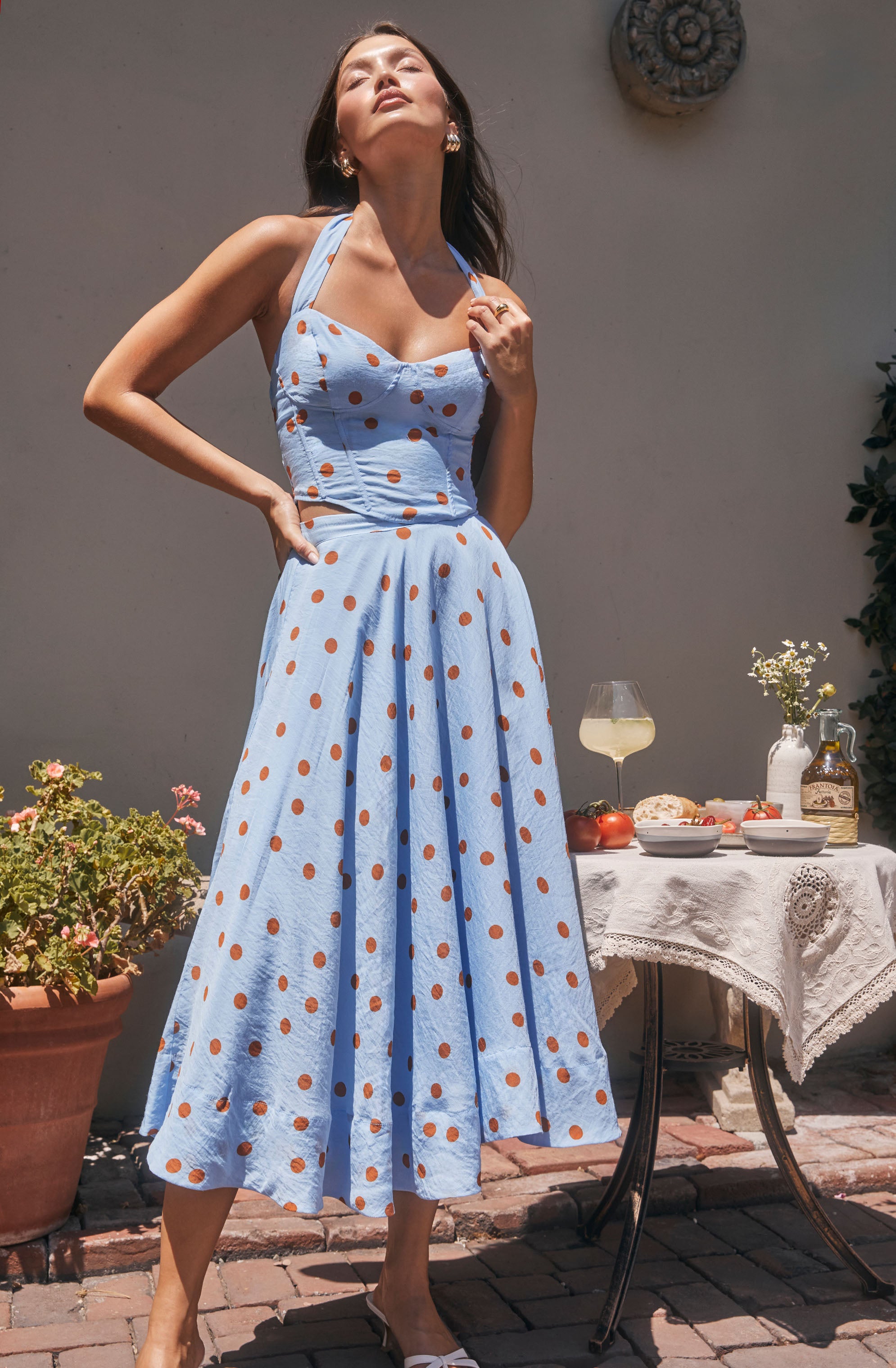 Janie Polka Dot Midi Skirt– ASTR the Label