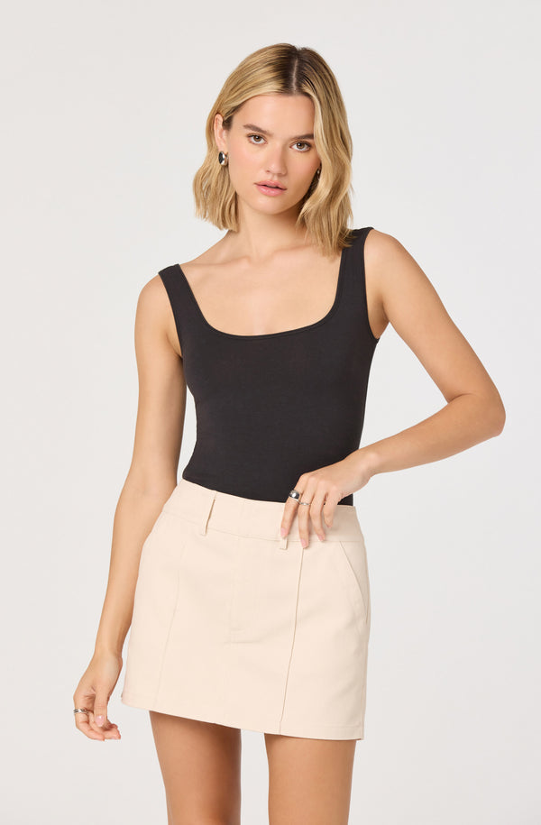 Kairos Denim Seamed A-Line Mini Skirt - ASTR the Label