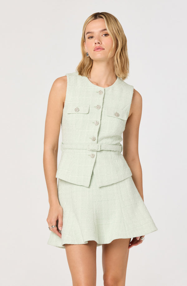 Kiona Sparkly Tweed A-Line Mini Skirt - ASTR the Label