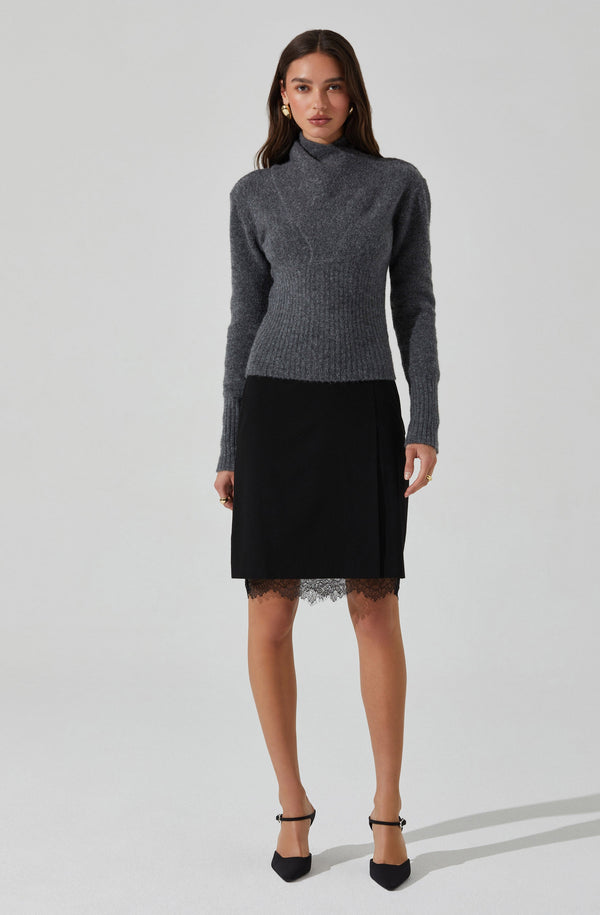 Itzayana Lace Trim Pencil Skirt - ASTR the Label