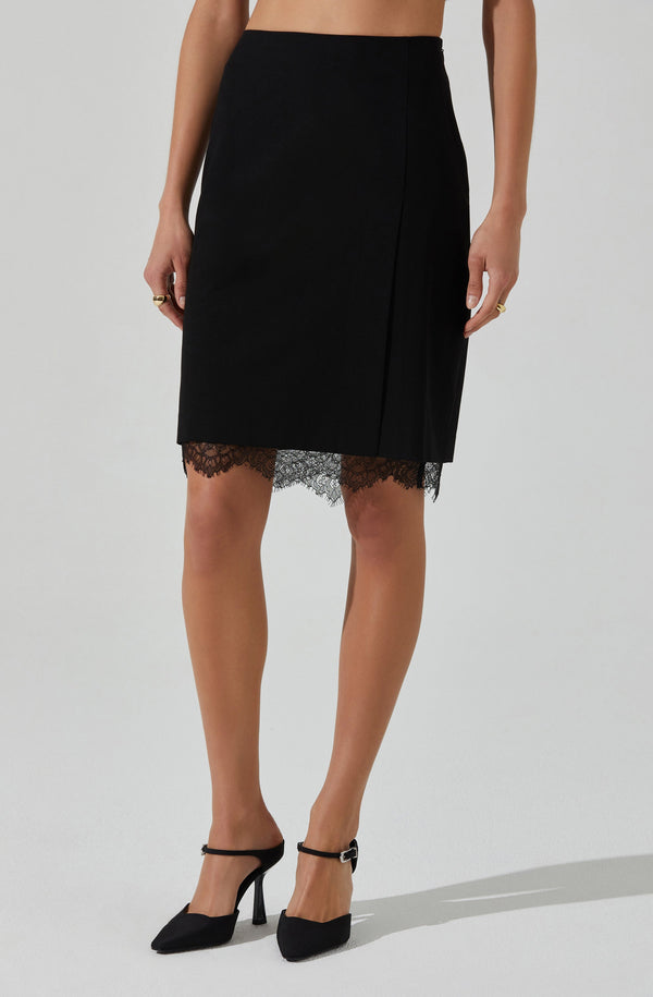 Itzayana Lace Trim Pencil Skirt - ASTR the Label