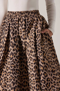 Andolina Pleated Leopard Midi Skirt - ASTR the Label