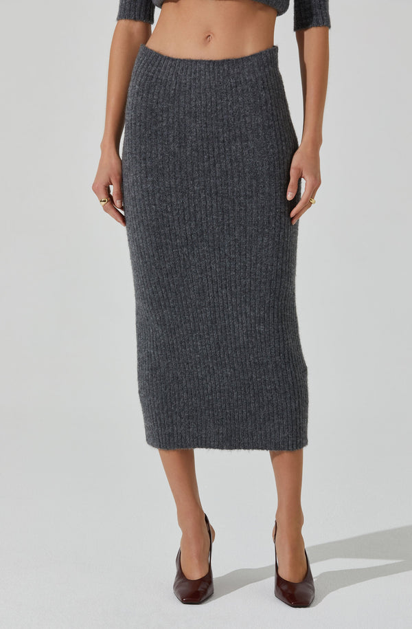 Neve Ribbed Sweater Midi Skirt - ASTR the Label