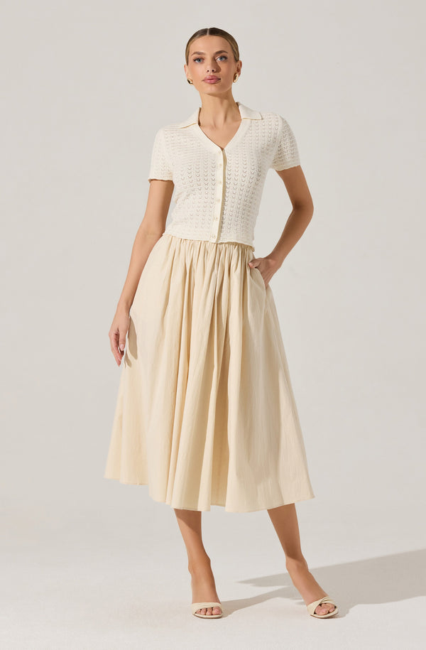 Attwell Pleated Midi Skirt - ASTR the Label