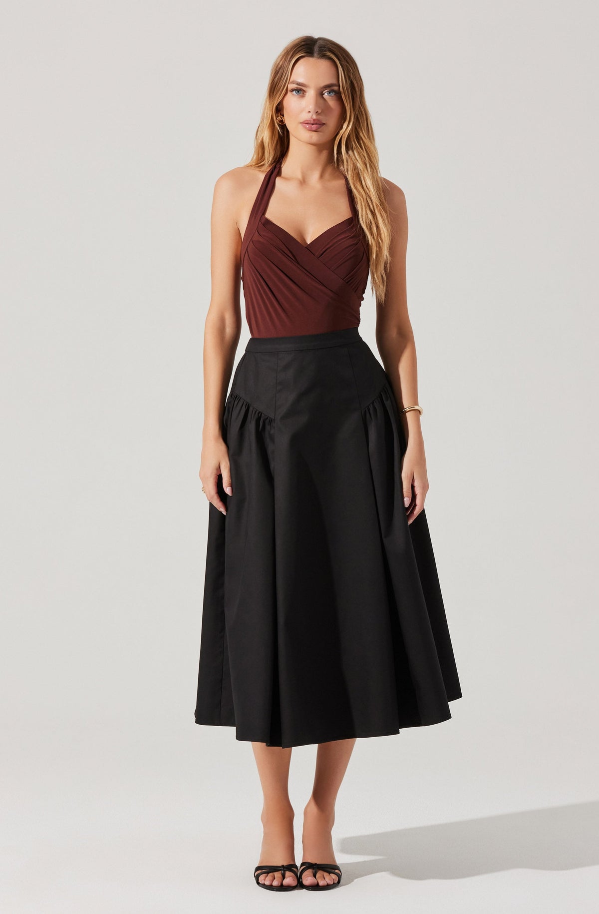 ◆BADBLOOD◆ Low Edge Midi Wrap Skirt Black w-skt25-003 ACNE_7323336793471_1_grande.