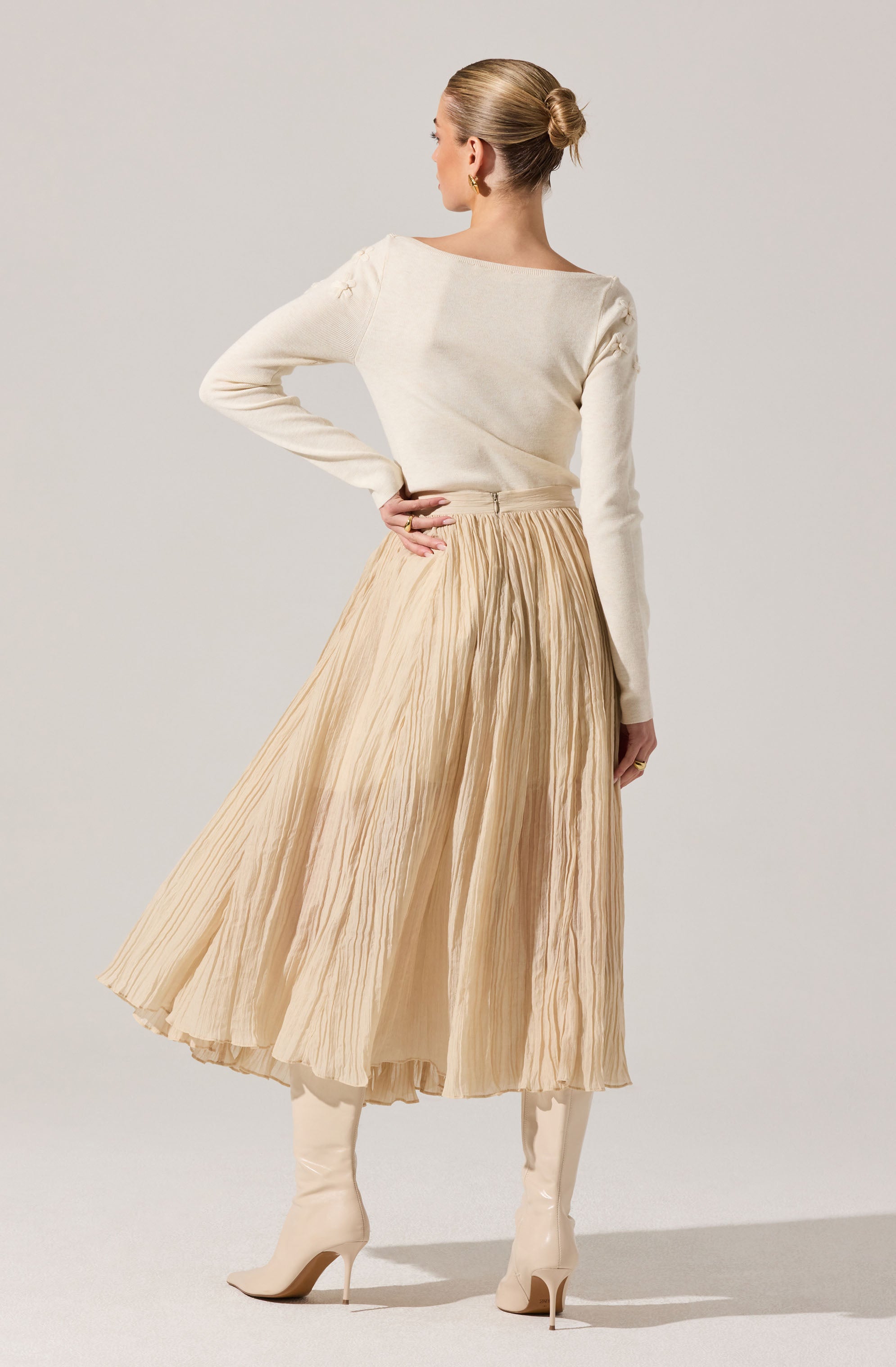 Salome Pleated Flare Midi Skirt - ASTR the Label