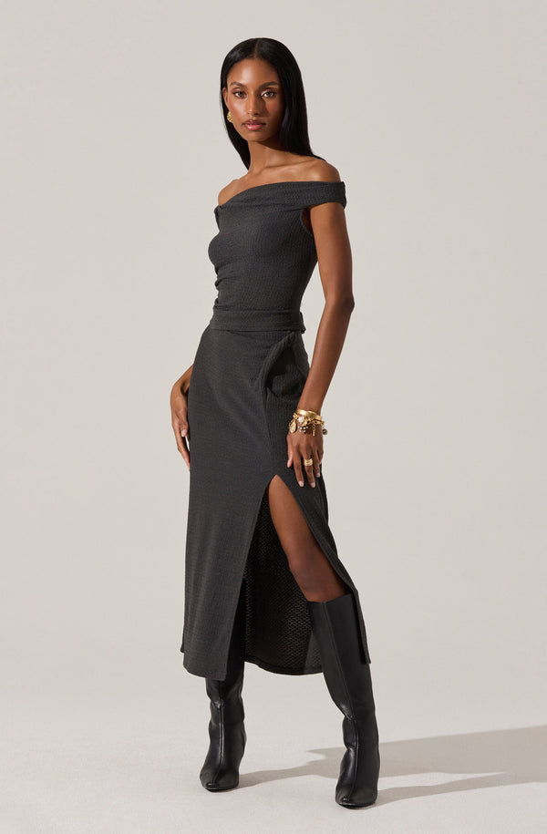Lindy Twist Detail Midi Skirt - ASTR the Label