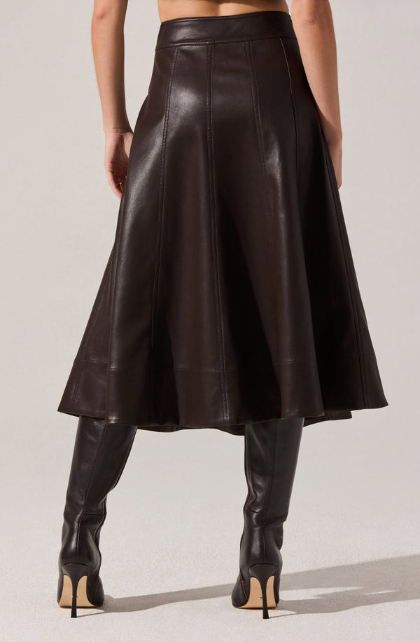 USU GALLERY 1％ ⿻ ミリタリー ロングベスト ジレ ギャザー 秋 Zhuri Faxu Leather Midi Skirt - ASTR the Label
