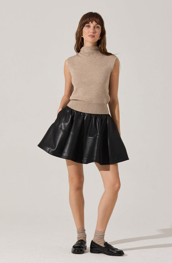 Chelsey Flared Faux Leather Skirt - ASTR the Label