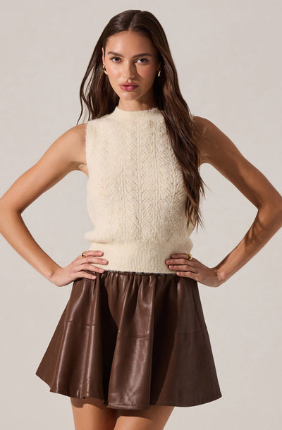 Chelsey Flared Faux Leather Skirt