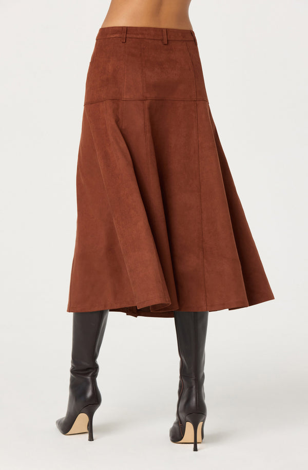 Zoya Faux Suede Midi Skirt - ASTR the Label