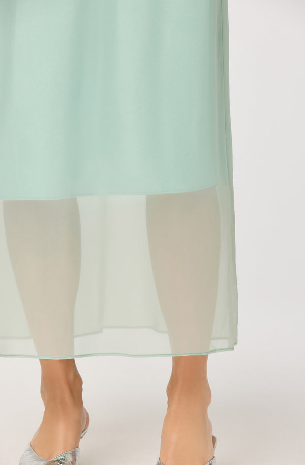 h&m sheer skirt maxi dress Keyara Layered Contrast Maxi Skirt
