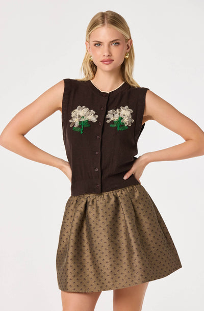 Kala Pleated Jacquard Mini Skirt