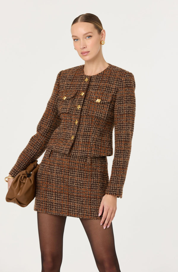 Kyleigh Plaid Tweed Mini Skirt - ASTR the Label Kyleigh Plaid Tweed Mini Skirt - ASTR the Label