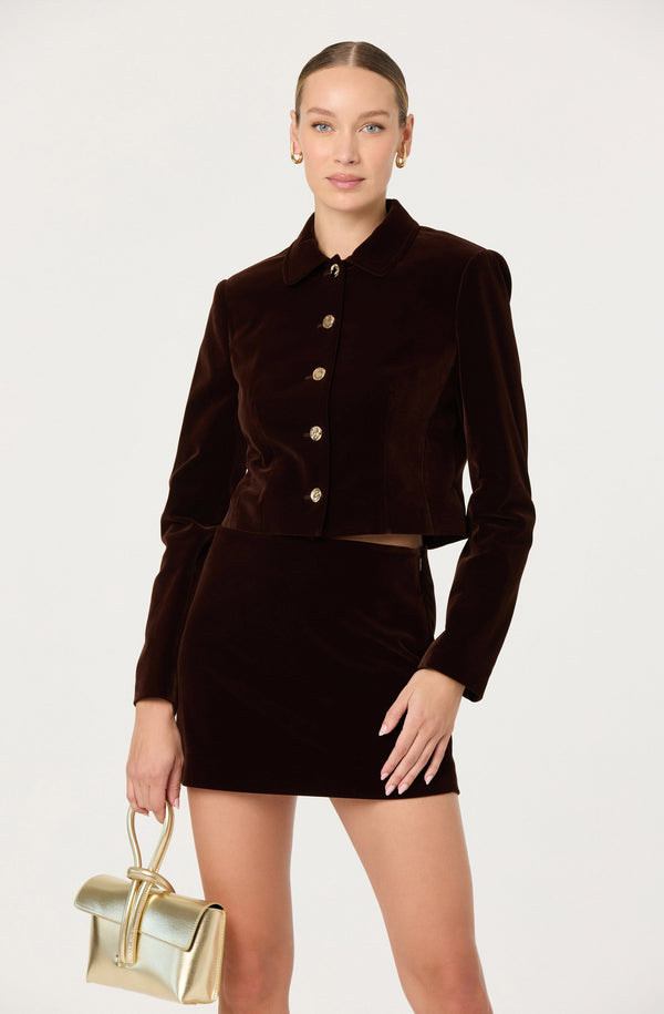 Vox Velvet Mini Skirt - ASTR the Label