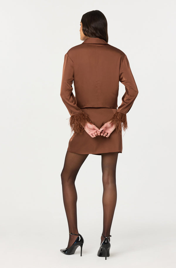 Catrina Satin Draped Mini Skirt - ASTR the Label