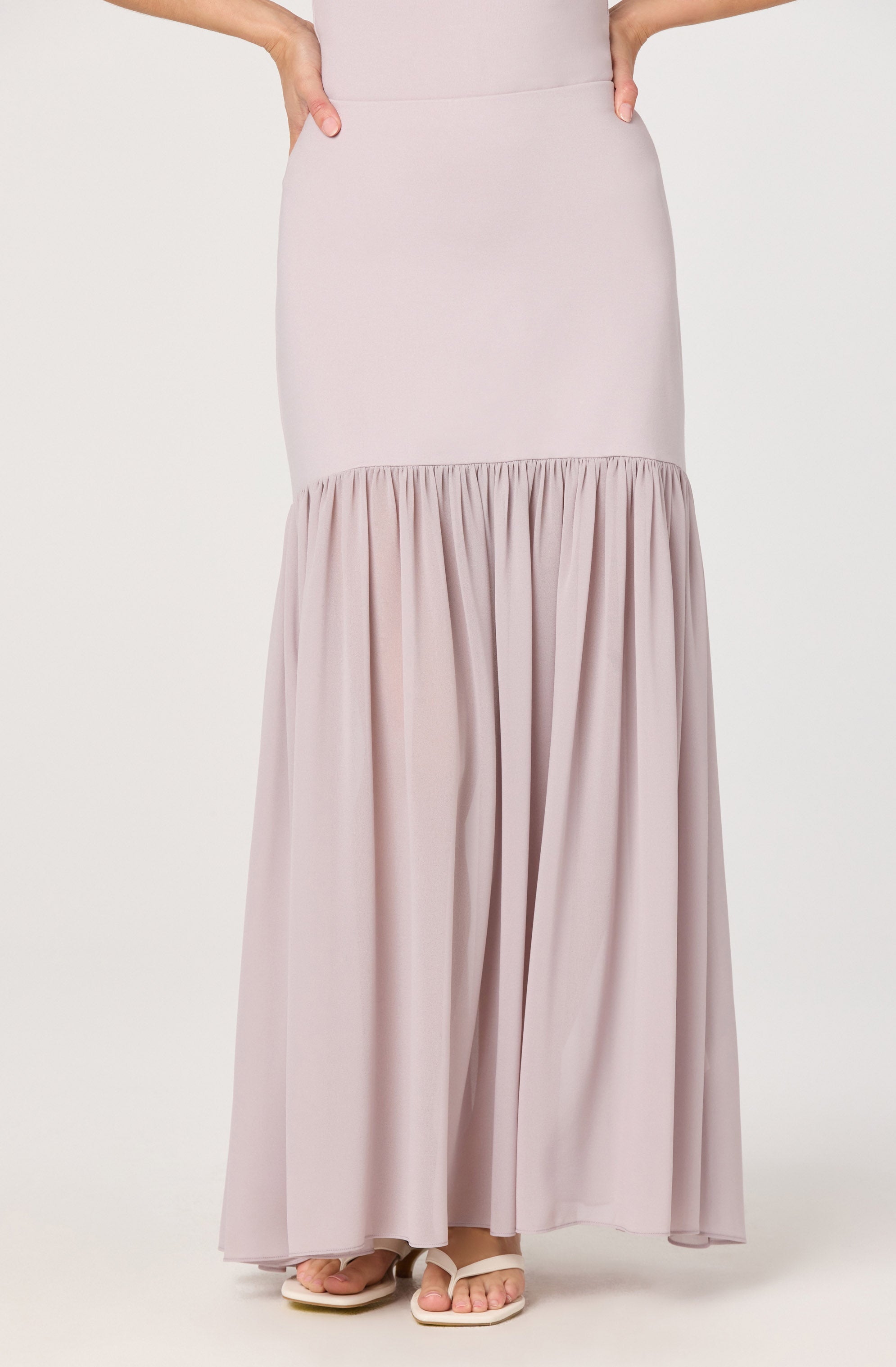 Aloyse Contrast Drop-Waist Maxi Skirt