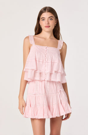 Delia Tiered Ruffle Mini Skirt - ASTR the Label
